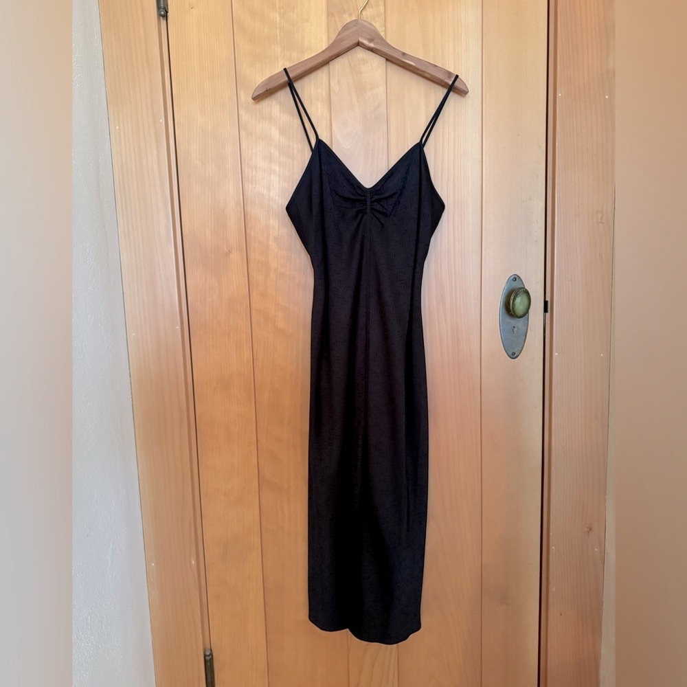 Rag & Bone Black Satin like Midi-Dress M
